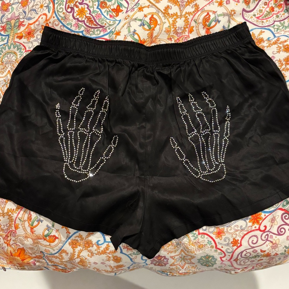 Victoria’s Secret skeleton satin shorts